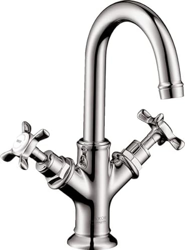 hansgrohe AXOR Montreux 2-Griff-Waschtischarmatur 160, Zugstangen-Ablaufgarnitur, für Handwaschbecken, 16505310, Farbe: Brushed Red Gold