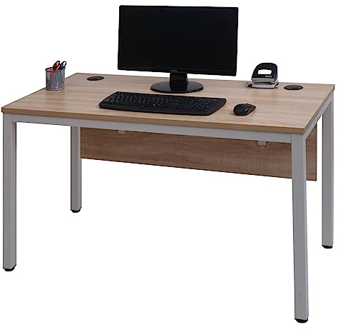 Mendler Schreibtisch HWC-E94 120x60cm - Natur-weiß | Bürotisch, Computertisch