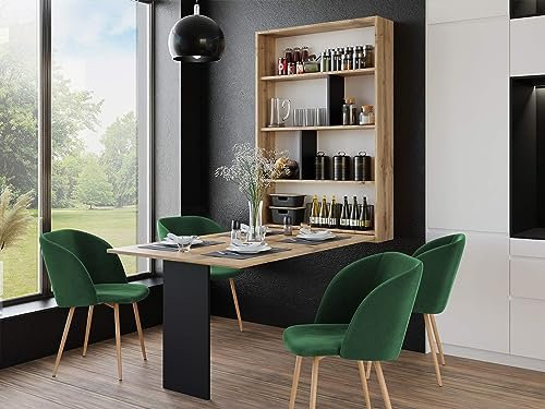 Bestmobilier - Table À Manger Mondrian Rectangulaire en Bois Noir - Salle à Manger