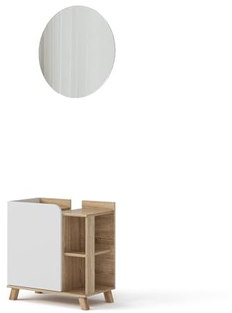 Vicco Conjunto de Muebles de baño Karen, Sonoma/Blanco, 2 Piezas