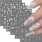 Marble Line 6-Sheet Nail Art Stickers - Silver Mix Self-Adhesive DIY Nail Decals for Women & Girls