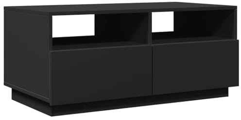 vidaXL Couchtisch mit LED-Leuchten Schwarz 90x49x40 cm