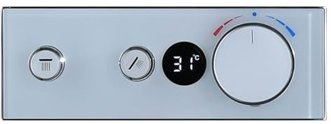Miscelatore Termostatico a 2 Vie Ottone Termostatico Doccia con Display Digitale a LED Miscelatore Doccia con Deviatore Incasso, può Funzionare Contemporaneamente, cromo