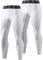 LAFROI Herren 2-Pack Schnelltrocknende Kompressions-Thermisch Leggings-MYSK01 White Size LG