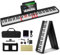 VEVOR Teclado de Piano Plegable 88 Teclas Bluetooth y MIDI Piano Electrónico Digital Portátil con Pedal de Sostenido Teclas Iluminadas Recargable para Principiantes, Adolescentes, Adultos, Negro