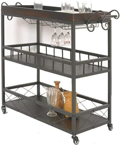 CLLBANT Wagen, Weinwagen für die Küche zu Hause, Hotelküchenwagen mit Rädern, Wagen, Weinregale, Heimwagen, Servierwagen, Anrichte, Küchenregal, 3-stufiger Wagen, Beauty Troll