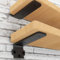 TINIFO 4 Pièces Équerre Support Étagère Murale 30 cm, Supports d'Angle Robustes avec Fixation Invisible, Capacité de Charge 75 kg, Fixation Murale pour Étagères Lourd, Couleur Noire