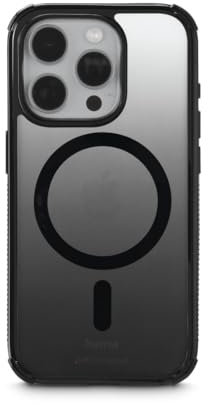 Hama Handyhülle Extreme Protect für iPhone 15 Pro und MagSafe (D3O Bumper, stoßfest, sturzsicher, bruchsicher, magnetisches Case für induktives Laden, Farbverlauf) schwarz