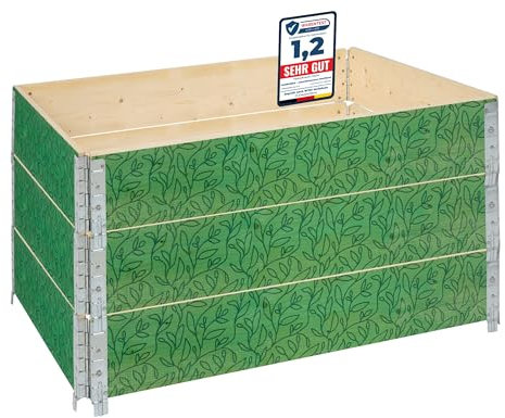 Garronda Holzaufsatzrahmen mit Print – Hochbeete für Pflanzen Blumen Kräuter Obst und Gemüse Aufbewahrungskiste aus Holz mit dekorativem Druck GD-0075 (120x80x20 cm, Blatt mit Hintergrund, 3St)