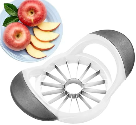 Easy Gutter Tool: Fruit Slicer & Oil Tanker | Pear Core & Divider: Professional Fruit Cutters for 16 Slices, Stainless Steel Fruit Tanner