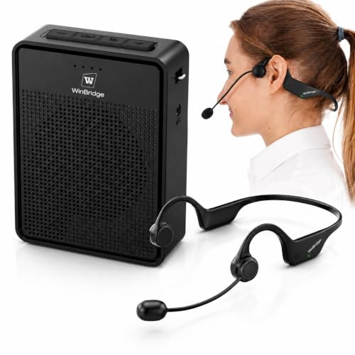 Sprachverstärker Wireless Ear-Hook Headset Mikrofon, Original Sound Tragbares Mikrofon und Lautsprecher Pa System, 15W Lautsprecher mit Noise Cancelling Bluetooth Mic für Lehrer, Fitness, Ältere