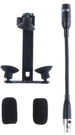 AWHAO Geigenmikrofonclip -Set unidirektionales Geigenmikrofon mit Clip Professional Mini Instrument Mic und Clip Kit zum Aufnehmen, 4 Pin Normal