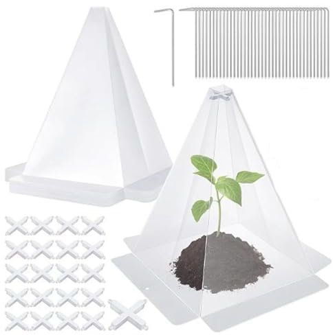Denxahao Pflanzen Hut Pflanzhilfe Pflanzenschutz vor Frost Cloches für Pflanzen Wiederverwendbarer Garten Pflanzenschutz Transparente Sämlingsschutz Bedeckungen für Gemüse Früchte Blumen (20PCS)
