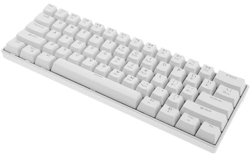 Veemoon Clavier Mécanique De Jeu 61 Touches Rétroéclairé RGB Blanc Compact pour Joueurs Pc Et Ordinateurs Portables Ergonomique Confortable