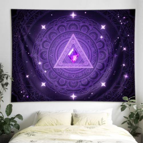 wangcaicatihurric Lila wandteppich Mandala Wall Hanging Tapestry for Living Room Bedroom Dorm Wall Decoration 150 x 200 cm