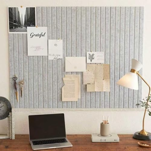 Pinnwand Filz selbstklebend 75 × 50 cm – 6er Fotowand-Set mit 20 Pinnnadeln | 6 graue selbstklebende Filzplatten aus 0,9 cm Polyesterfilz – Memoboard und Korktafel-Alternative für Büro und Kinderzimmer