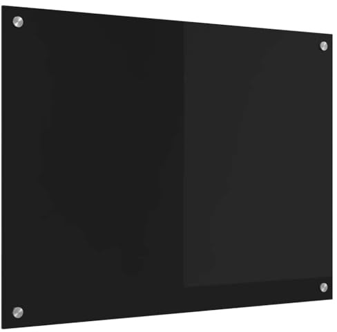 vidaXL Küchenrückwand Schwarz 80 x 60 cm Gehärtetes Glas