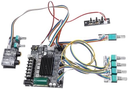 Luocute 2.0 Channel BT 5.0 Amplifier Board 50W 50W 100W BT USB MIC Input Amplifier Module, Subwoofer Audio AMP for DIY Speakers, Audio Component Parts