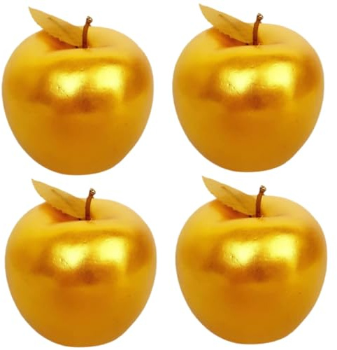 GLEAVI Simulierte Äpfel 4 Stück Realistische Obstmodelle Aus Schaum Äpfelmodelldekoration Für Küche Wohnaccessoires Schaufenster Fotorequisiten Party 3.15 X 3.15 X 2.76 in