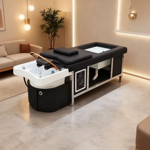 Generisch Keramikbecken Shampoo-Bett Mit Massagefunktion, Thai-Massage-Schönheitssalon-Schönheitsbett Mit Bequemer Kopfstütze, Head Spa Wasserzirkulations-Massagebett