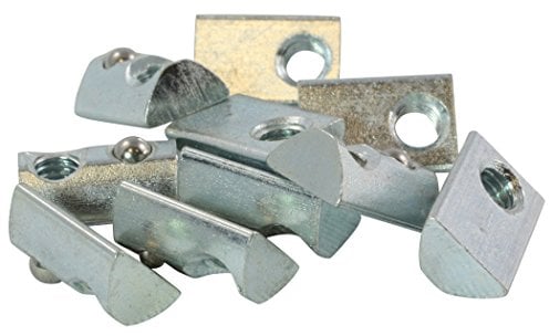 100x Nutenstein 5 St M4 Nut 5 - Typ I - M4 mit Steg, Federkugel, Stahl verzinkt