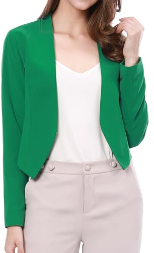 Allegra K Giacca Corta da Donna con Fodera a Contrasto Casual Aperto Aperto Stampa Floreale | Con colletto, giacca corta, leggero, gancio occhiello, abiti eleganti casual da lavoro intervista, primavera, estate, autunno