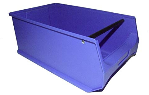 Sichtlagerbox Gr. 5 blau 500x300x200 mm mit Griffstange Stapelbox Made in Germany 6 Stück