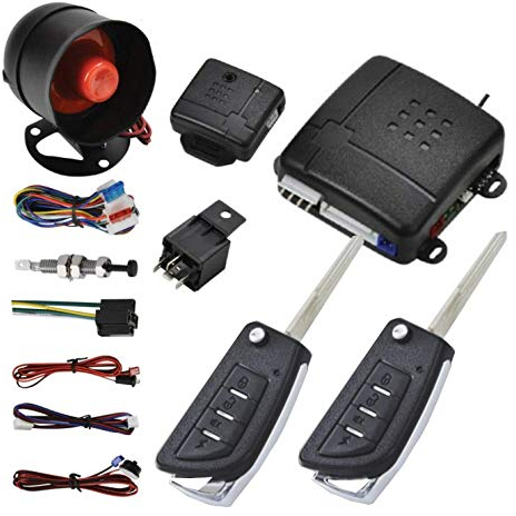 Typ 14 Auto-Zentralverriegelung Universal Auto Remote Central Kit Fahrzeugtürschloss mit Stoßsensor + Contorl-Box + 2 Ersatz-Fernbedienung für Auto-Zentral-Türschloss