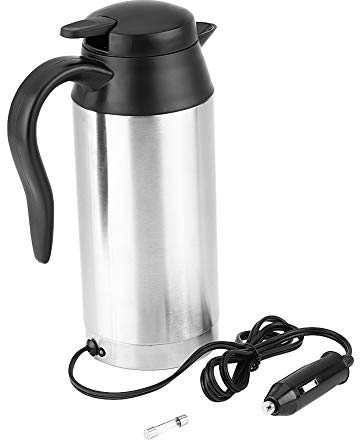 Bouilloire électrique, 12V 750ML de voyage électrique, tasse à boire chauffante pour allume-cigarette en acier inoxydable, bouilloire portative pour l'eau de chauffage, thé au lait