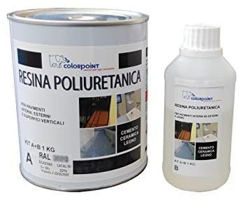 Color Point RESINA POLIURETANICA PER ESTERNO Kg. 1 (A+B) (Grigio Ral 7040)