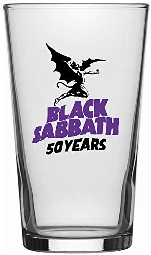 Black Sabbath 50 Years Unisex Pint Glass Transparent, Glass,
