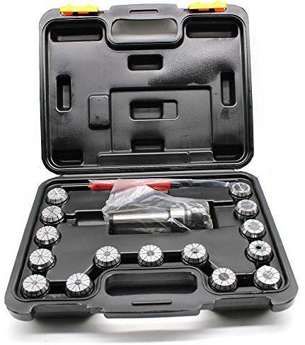 Spannzangen 17-tlg Set Prazision Spannfutter Spannzangenfutter mit Case MK3 M12 für CNC Industrie Fräsmaschinen Industrie Fräsmaschinen Gravieren und Fräsen Drehmaschine Werkzeug
