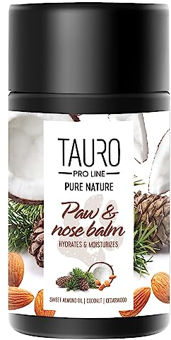 TAURO PROLINE Pure Nature Pfotenbalsam Hund - Nase & Pfotenschutz für Hunde - Nose and Paw Balm Hundefeuchtigkeitscreme für trockene Haut Professionelle Pflege oder Heimgebrauch, 75ml