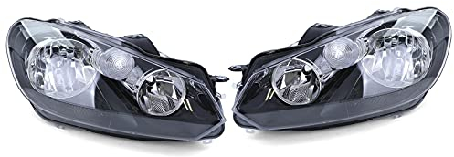 Scheinwerfer Schwarz mit LWR Motor Rechts + Links für VW Golf 6 VI 1K 08-14