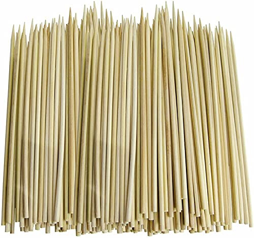 EliteKoopers 8 Inch 100Pcs Bamboo Skewers Wooden For BBQ Kebab Fruit Stick, Party Buffet Food