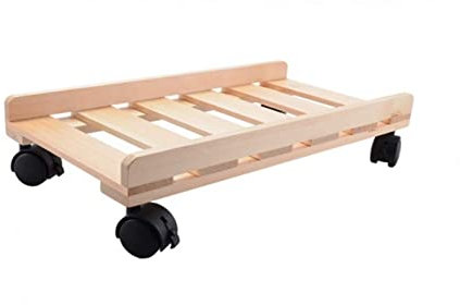 zlw-shop CPU Holder Solid Wood Desktop PC Case Adjustable CPU Stand Tower/Chassis Tray with 4 Caster Rolling Wheels PC stand