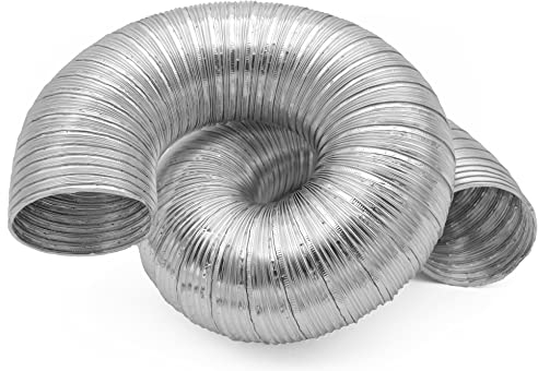 H&C VENT 120mm / 4.7 inch Ducting Pipe │ Flexible Aluminium Tube │ Aircon Duct Hose │ Ventilation Flex Exhaust Pipe │ Tumble Dryer Gas Cooker Extractor Fan, Air Conditioning Conditioner (Air con, AC)