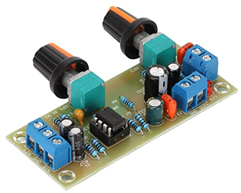 VBESTLIFE Scheda Preamplificatore Subwoofer, Scheda Filtro Passa Basso con Alimentazione Singola DC12V, Scheda Amplificatore di Potenza Digitale HiFi, Modulo AMP Stereo per Altoparlanti Fai