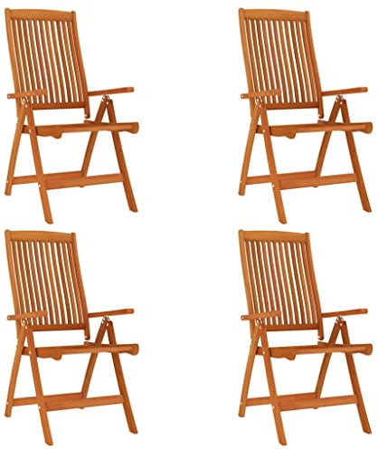 vidaXL Klappstühle, 4 Stück, Massivholz Eukalyptus
