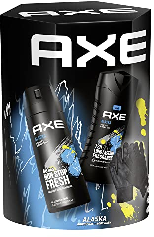 Axe Geschenkset Alaska Pflegeset mit Bodyspray, Duschgel und Smartphone Handschuhen (150 ml + 250 ml) 1 Stück