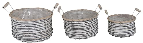 Grafelstein Pflanztopf Set List – 3-teiliges Pflanzkorb Set Ø18-27cm, mit Folie für einfaches Bepflanzen, Flexible Griffe, stilvoll & robust