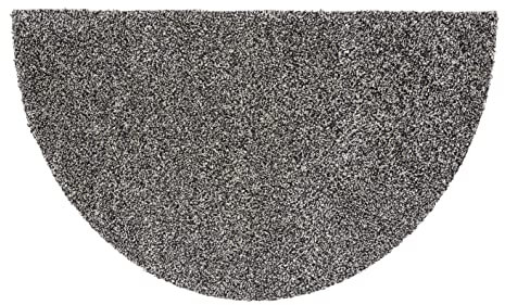 Astra Schmutzfangmatte innen waschbar 60x100 cm halbrund – Sauberlauf anthrazit 100% Baumwolle Türmatte - Entra SAUGSTARK rutschfeste Fußmatte pflegeleicht