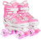 Patins à Roulettes Réglables pour Enfants - 4 Tailles, Lumière à Roues, Idéal pour Débutants, Filles et Petits