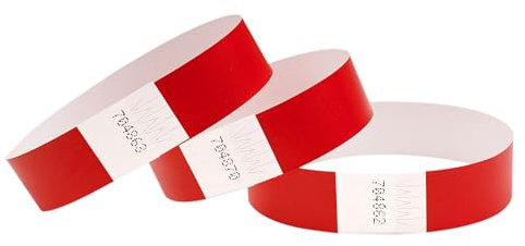 CINTAPUNTO - Einlassbändchen Papier - Eintrittsbänder 100 Stück - Einlassbänder - Festival Armbänder - Party Bändchen Einlass Eintritt - eintrittsbändchen - Bänder Club - wristband - Red