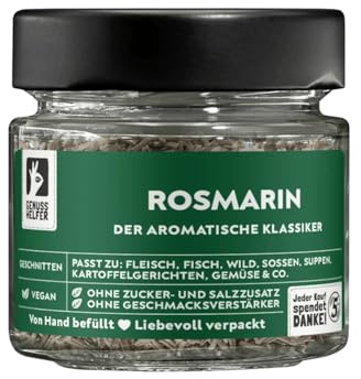 Bremer Gewürzhandel Rosmarin, geschnitten, getrockneter Rosmarin zum Kochen, Grillen und für Tee, 28g im Glas