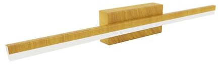 Licht-Erlebnisse LED Wandlampe Badezimmer IP44 B: 50 cm neutralweiß 4000 K 820 lm Edelstahl in Holz-Optik Spiegelleuchte Badezimmer Wandleuchte
