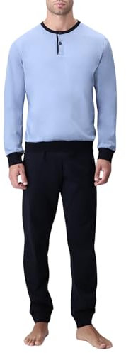 PEROFIL Venezia Pigiama con Polsini 100% Filo Scozia