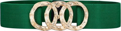 Heyjoin Dehnbarer breiter Taillengürtel für Damen, Vintage, elastischer Cinch-Gürtel, Grün , XL: 32 in/80 cm. Fit waist 32-34 in