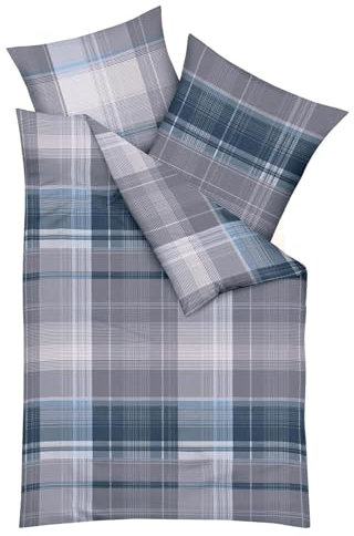 Kaeppel Biber Bettwäsche Tonight Graphit 1 Bettbezug 135 x 200 cm + 1 Kissenbezug 80 x 80 cm