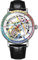 DAXIAOYU Einzigartiges Design, vollautomatische mechanische Herrenuhr, farbige Edelsteine, Einfassung, Skelett-hohles Schwungrad-Armbanduhr, wasserdicht, leuchtend, Edelstahl, trendige Uhren,